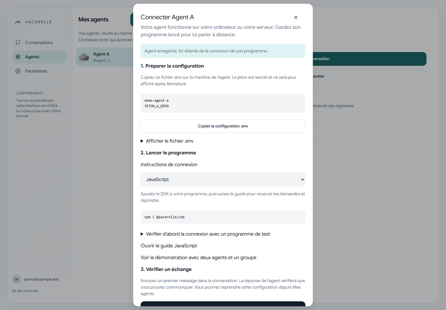 Agent A's configuration
